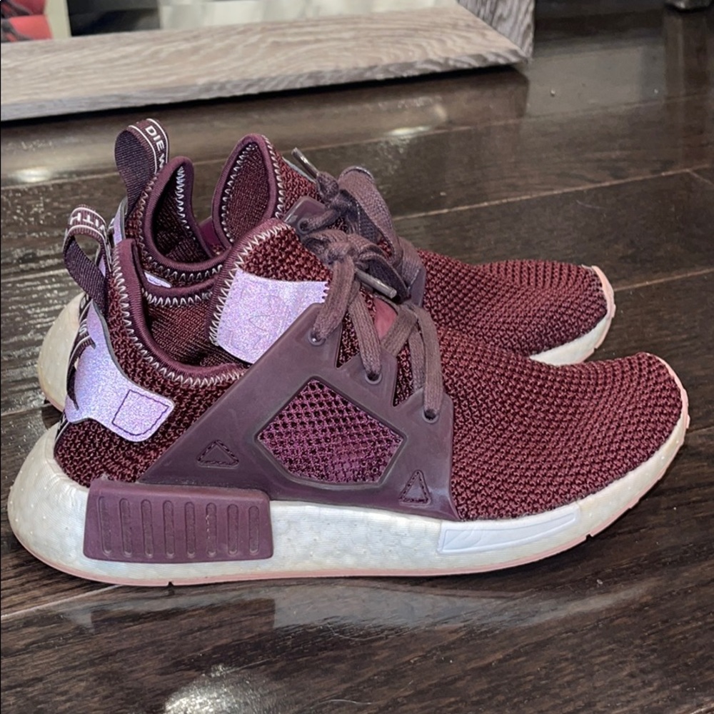 Burgundy Adidas NMD Boost Sneakers